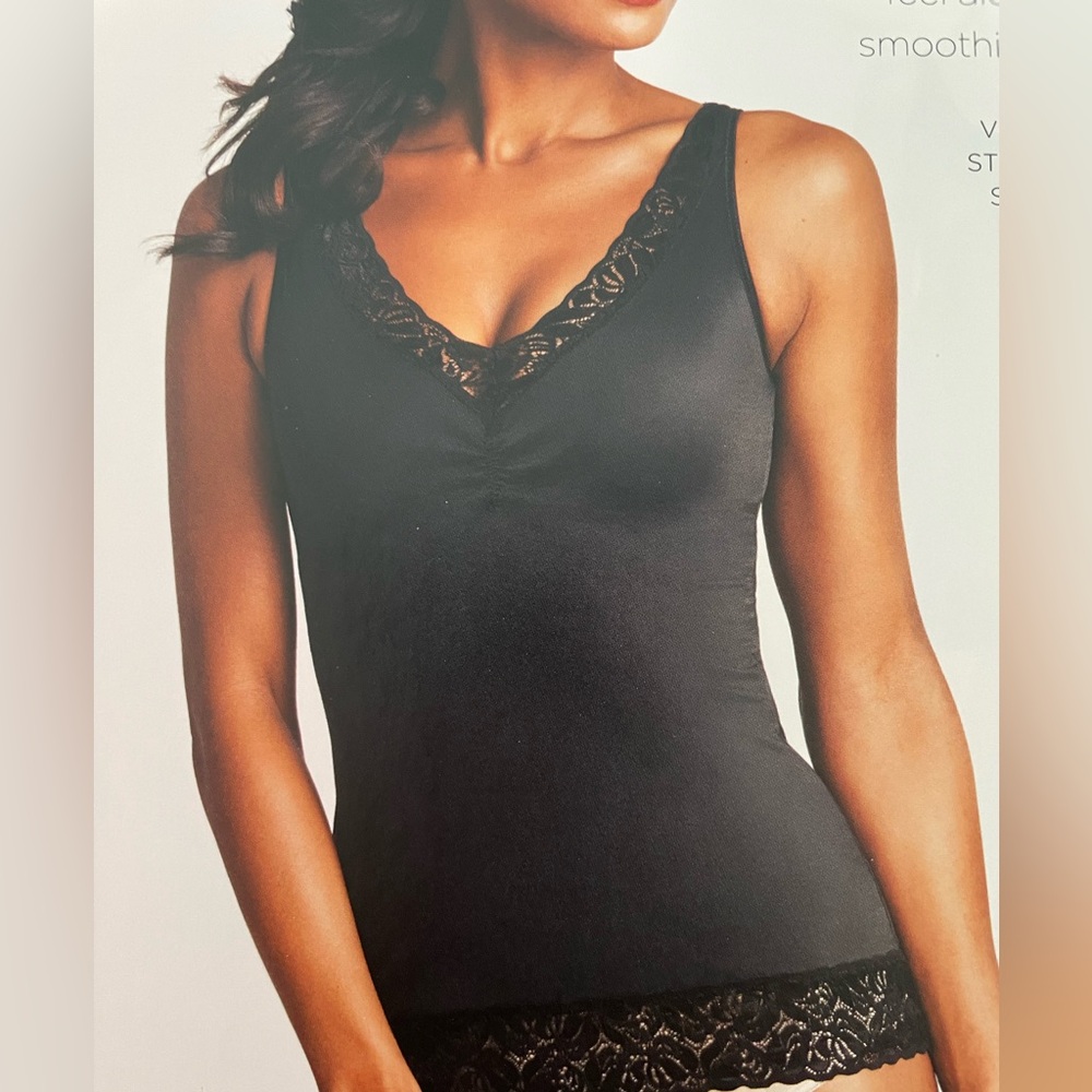Ruby Ribbon V Neck Lace Bottomk Lace Bottom Cami